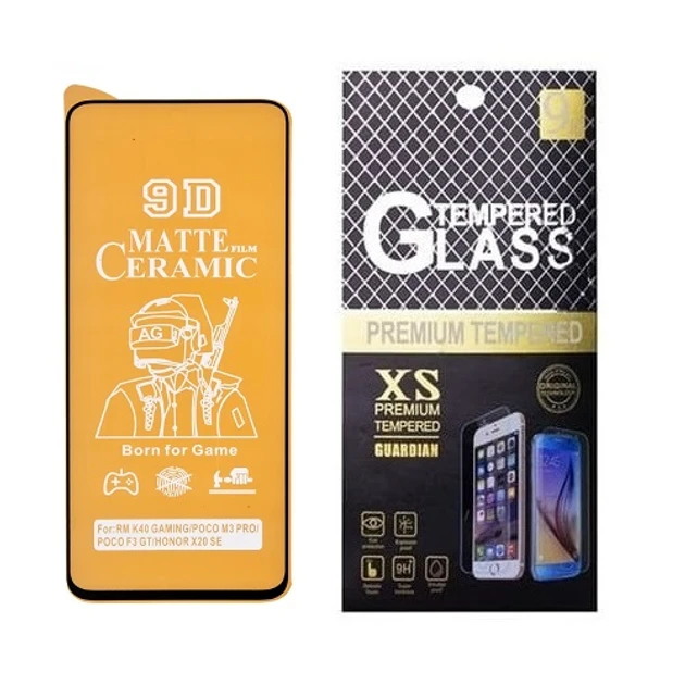 Протиударна захисна плівка Ceramics 9D для Xiaomi Poco M3 Pro, M3 Pro 5G з чорною рамкою, матова