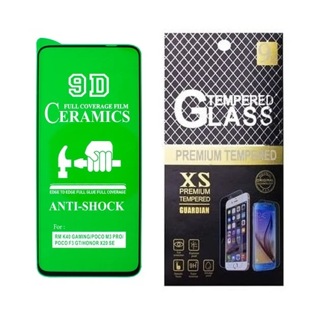 Протиударна захисна плівка Ceramics 9D для Xiaomi Poco M3 Pro, M3 Pro 5G з чорною рамкою, глянцева