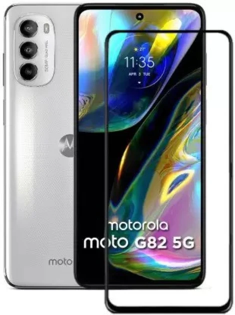 Захисне скло для Motorola Moto G82 XT2225 з чорною рамкою