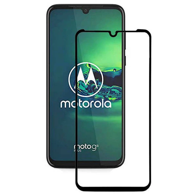 Захисне скло для Motorola Moto G8 Plus XT2019, XT2019-2 з чорною рамкою