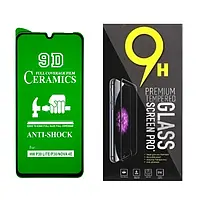 Протиударна захисна плівка Ceramics 9D для Huawei P30 Lite, Nova 4e з чорною рамкою