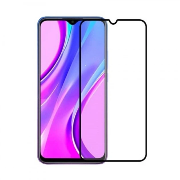 Захисне скло для Xiaomi Redmi 9 Prime / 9 Power з чорною рамкою