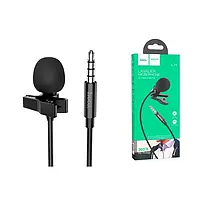 Мікрофон Lavalier Audio microphone петличний, всеспрямований, провідний для смартфона або планшета, петлічка 2м, AUX 3.5мм, чорний