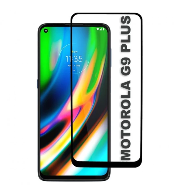 Захисне скло Motorola Moto G9 Plus, XT2087 з чорною рамкою