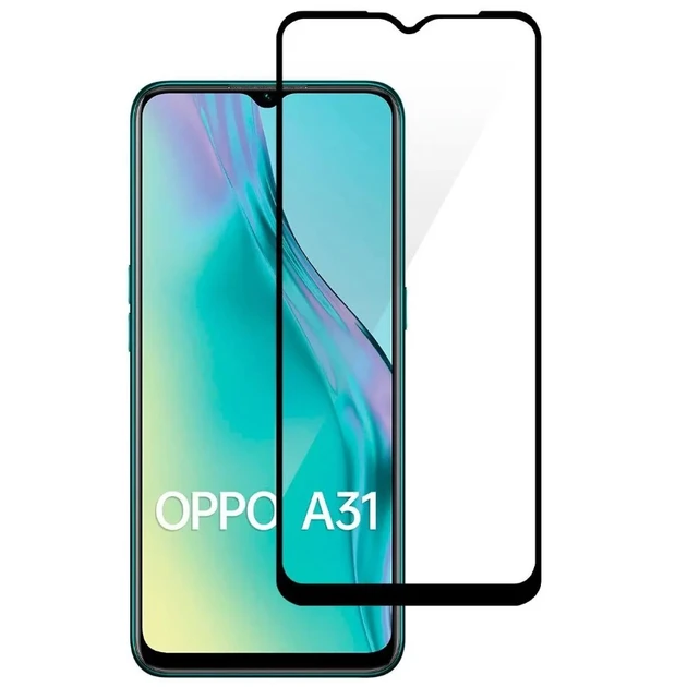 Захисне скло для Oppo A31 (2020), A8, A11 з чорною рамкою