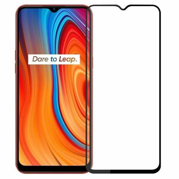 Захисне скло для Realme V3 з чорною рамкою