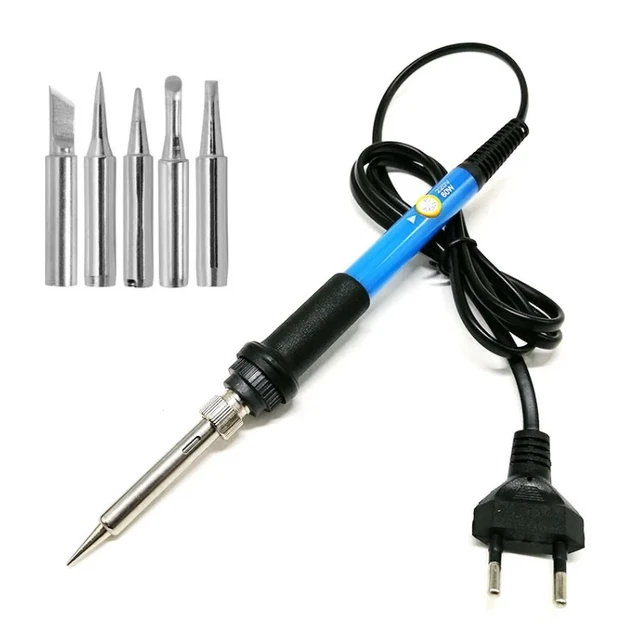 Паяльник електричний Prime 60W 220V з регулюванням температури (від 200 до 450 градусів) + комплект жал 900M