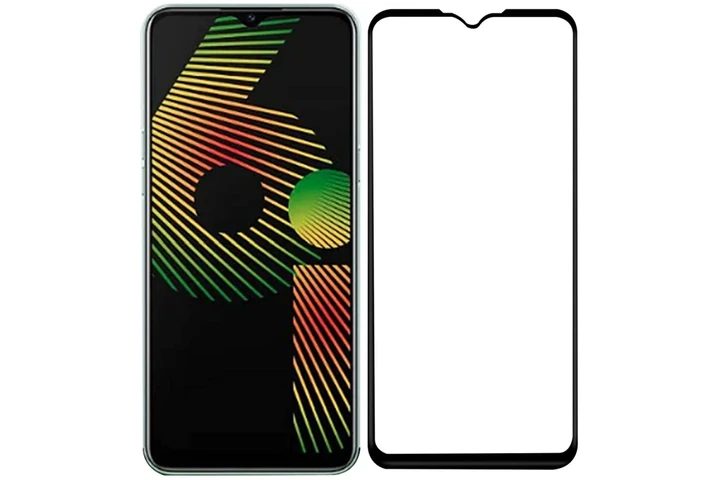 Захисне скло для Realme 6i з чорною рамкою