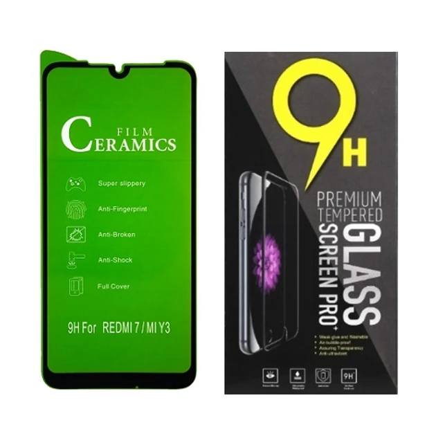 Протиударна захисна плівка Ceramics 9D для Xiaomi Redmi 7, Redmi 7S, Redmi 7 Pro, M1810F6LG, M1810F6LH, M1810F6LI Full Glue чорна