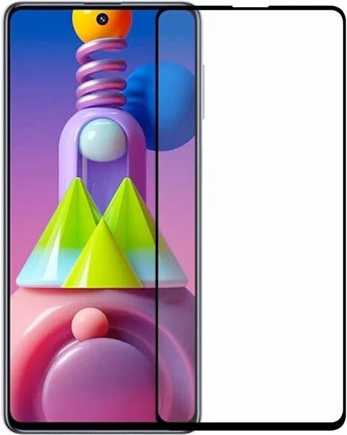 Захисне скло для Samsung M515 Galaxy M51 (2020) з чорною рамкою