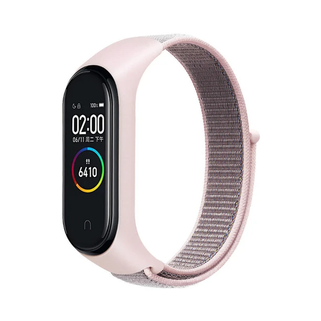 Ремінець UWatch Nylon Strap для фітнес-браслета Xiaomi Mi Band 3, Mi Band 4, Mi Band 5, Mi Band 6, Pink Sand