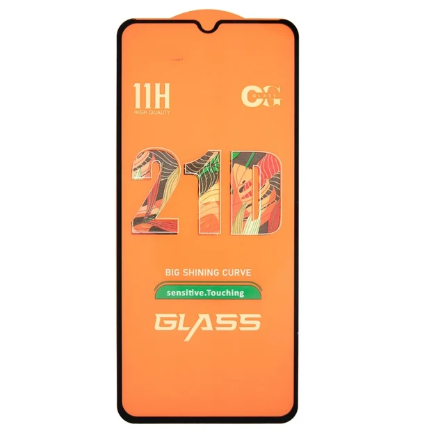 Захисне скло для Realme C11, С12, С15, C20, C20A, C21, C21Y, C25Y, C25s, C30, Narzo 50i з чорною рамкою