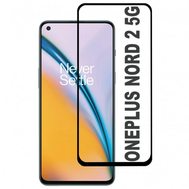 Захисне скло для One Plus Nord 2, OnePlus Nord 2 з чорною рамкою