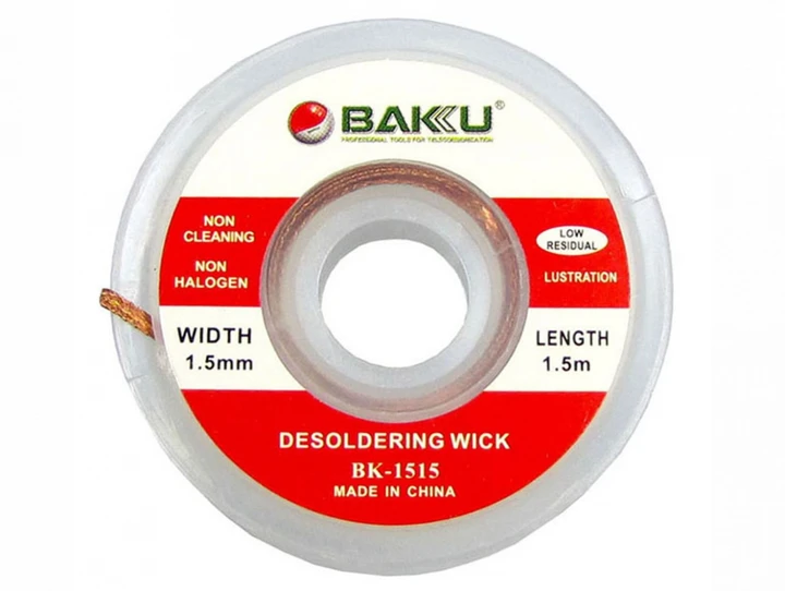 Обплетення для видалення припою BAKU BK-1515 стрічка, очисник припою (1.5mm x 0.75m)