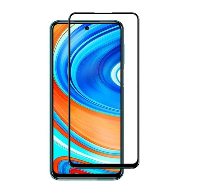 Захисне скло для Xiaomi Redmi Note 9 Pro 5G, M2007J17C з чорною рамкою