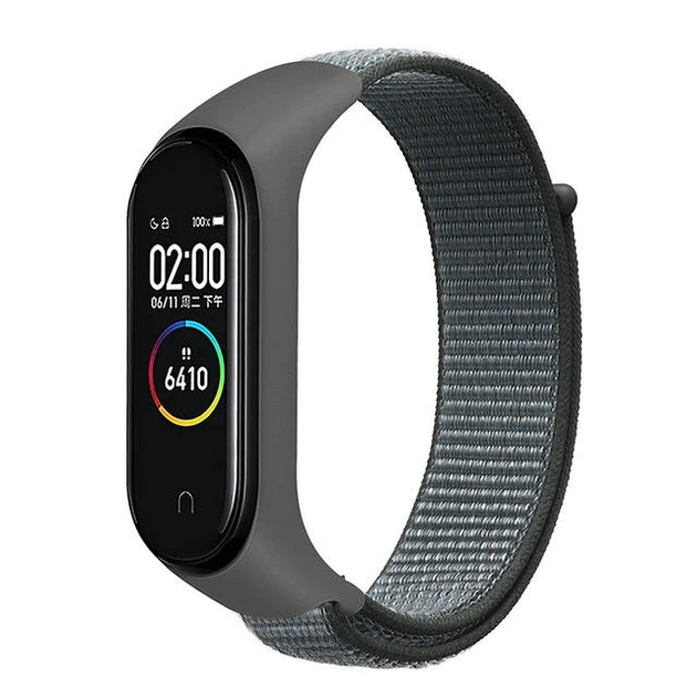 Ремінець UWatch Nylon Strap для фітнес-браслета Xiaomi Mi Band 3, Mi Band 4, Mi Band 5, Mi Band 6, Reflective Black