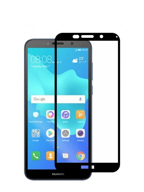 Захисне скло для Huawei Y5p, Y5 2018, Y5 Prime 2018, Honor 7A, Honor 7s, Honor 9S з чорною рамкою