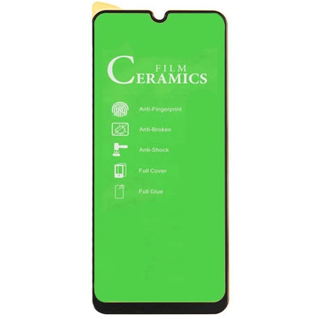 Протиударна захисна плівка Ceramics 9D для Huawei Y6p​​​​​​​ Full Glue (0.3 мм, 9D) чорна