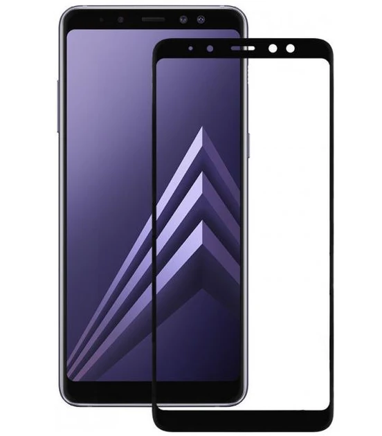 Захисне скло для Samsung A530 Galaxy A8 (2018) з чорною рамкою