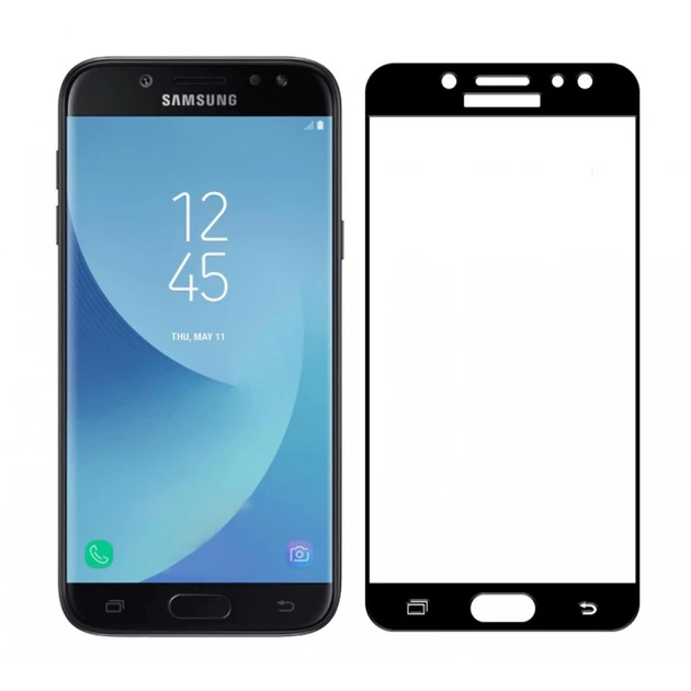 Захисне скло для Samsung J730 Galaxy J7 (2017) (J730F, J730DS, J730G, J730GM) з чорною рамкою