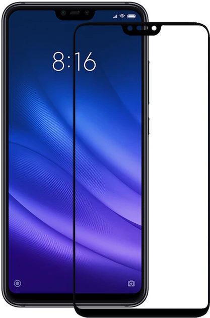 Захисне скло Xiaomi Mi 8, Mi8, Mi8 Pro з чорною рамкою