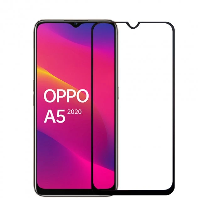 Захисне скло OPPO A5 (2020), OPPO A8 з чорною рамкою