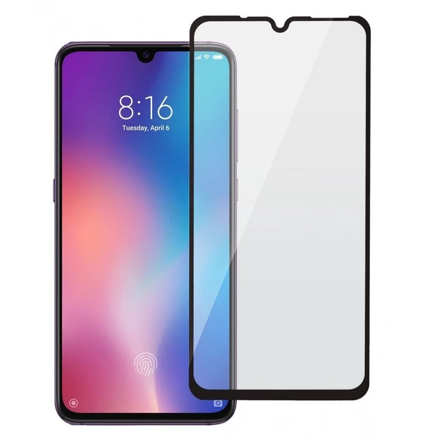 Захисне скло для Xiaomi Redmi 9A, 9AT з чорною рамкою