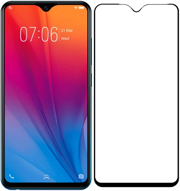 Захисне скло для Vivo Y91c з чорною рамкою