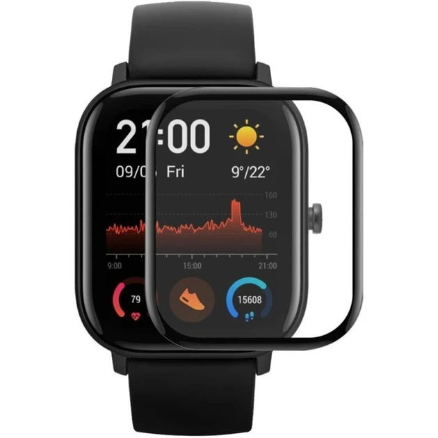 Захисна плівка для Amazfit GTS 4 (0.2 мм, 3D чорна) Polycarbone