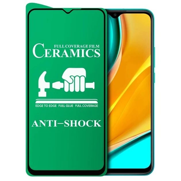 Протиударна захисна плівка Ceramics 9D для Umidigi A9, Umidigi A11, Umidigi A11s​​​​​​​ Full Glue (0.3 мм, 9D) чорна