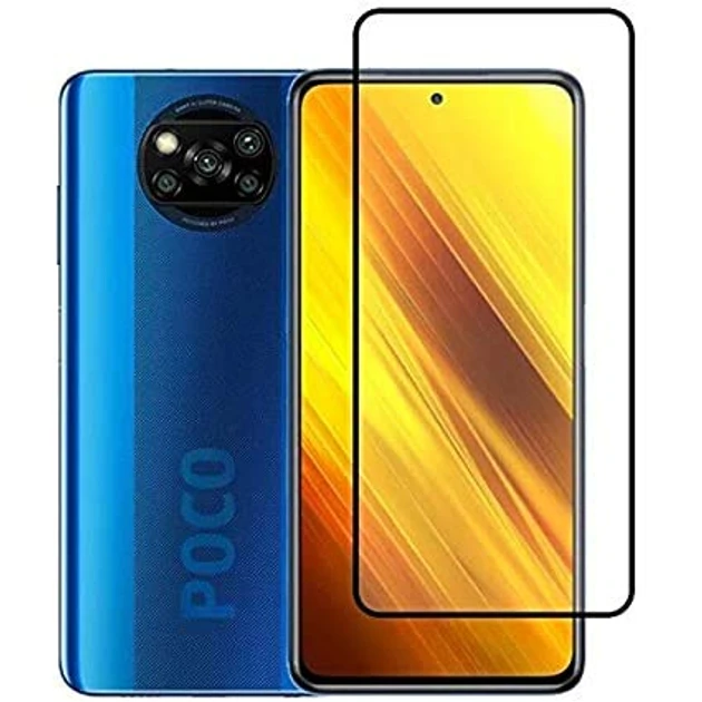 Захисне скло для Xiaomi Poco X3, Poco X3 2020, Poco X3 NFC з чорною рамкою