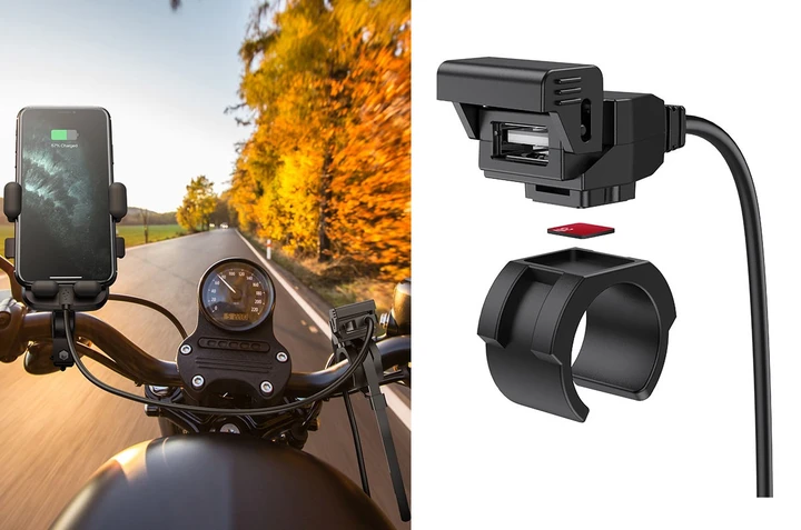 Зарядний пристрій USB для мотоцикла, HOCO Z45 Motorcycle Charger 1USB 2,4A чорний