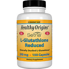 Глутатіон, L-Glutathione, Healthy Origins, Setria, знижений, 250 мг, 150 капсул