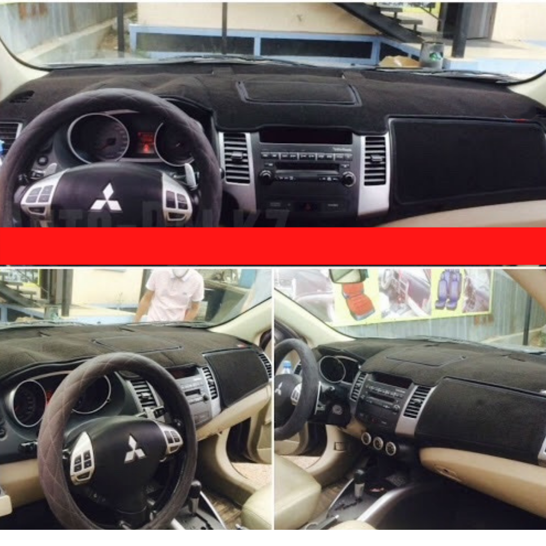 Накидка на панель приладів MITSUBISHI Outlander XL 2 пок. над рулем волной +бард. по центру 2005-2013