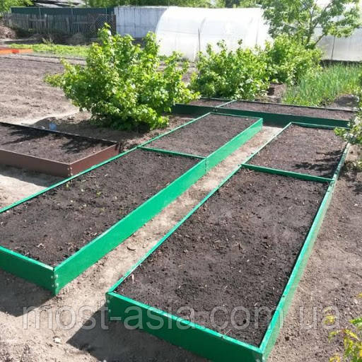 Грядка 4500 мм 800 мм зеленого кольору, Скеля зелена з розпіркою.