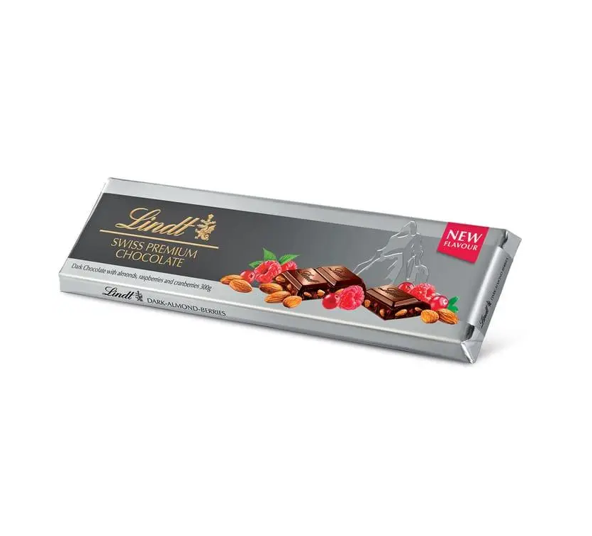 Шоколад Lindt Swiss Premium Черный Berries Almonds 300 г