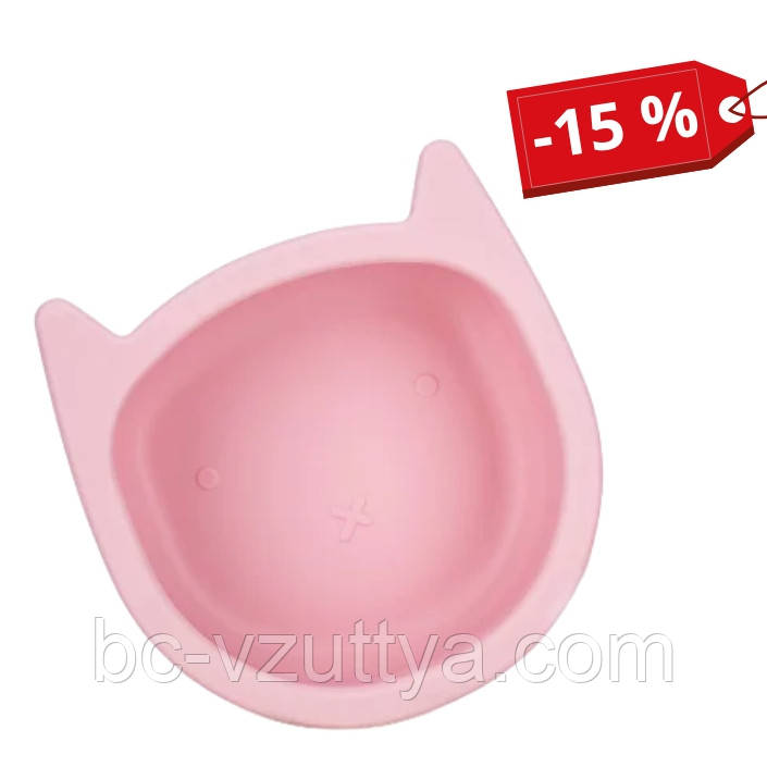 Силіконова миска дитяча FreeOn Kitty, рожева