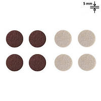 Накладки наклейки для захисту підлоги та меблів від подряпин Круг Coffee + Beige, D=20 мм h = 5 мм (Mix 8 шт.)