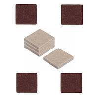 Фетрові накладки для захисту підлоги та меблів від подряпин Квадрат Coffee + Beige, D=20 мм h = 5 мм (Mix 8 шт.)