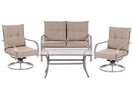 Комплект для 4 осіб із функцією обертання MESTRINO, метал, бежевий