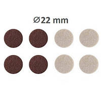 Фетрові наклейки для захисту підлоги та меблів від подряпин Круг Coffee + Beige, D=22 мм (Mix 8 шт.)