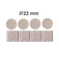 Наклейки накладки для захисту підлоги, меблів від подряпин Beige Круг + Квадрат, 22 мм (Mix 8 шт.)