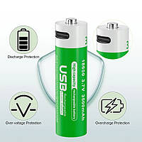 Акумулятор 18650 Pujimax із заряджанням через TYPE-C, 3500 mAh, 3.7V Li-Ion