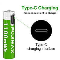 Акумуляторна батарея Pujimax AAA з USB Type-C входом 1.5V 1100mWh Li-ion