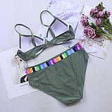 Роздільний жіночий купальник S-3XL – універсальний комплект для моря, модний фасон і яскраві кольори, фото 10