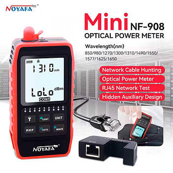 NF908 оптичний тестер NOYAFA, OPM вимірювач оптичної потужності, від -60дБм до +8дБм, FC/SC/ST