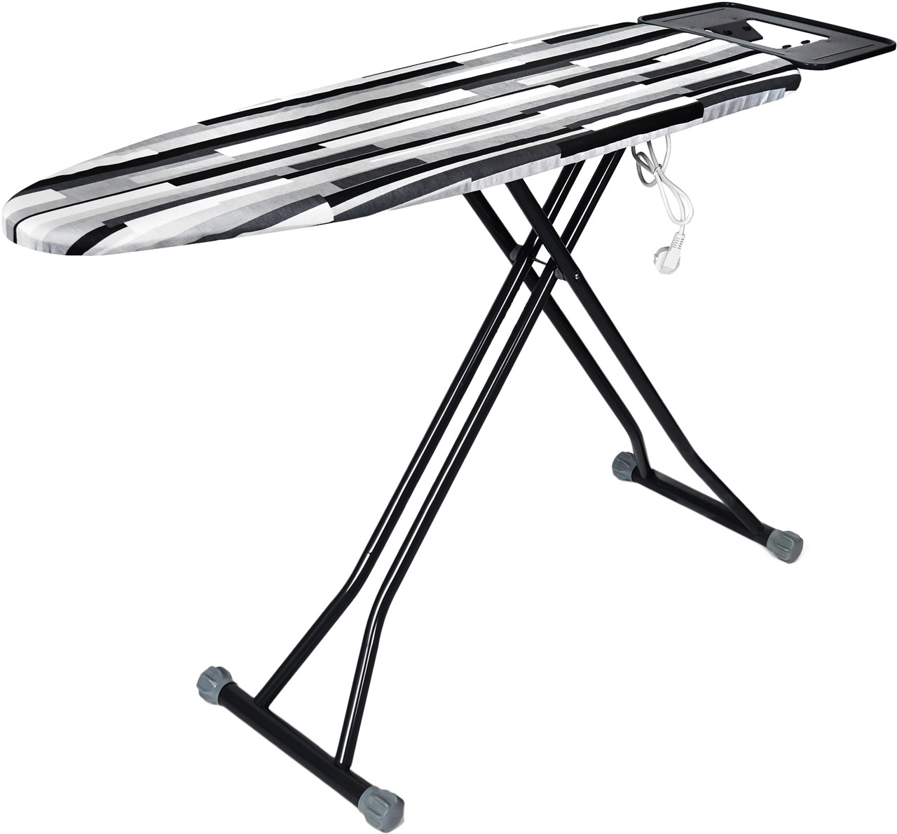 Прасувальна дошка EuroHome LIME 118 х 38 см моноблок з розеткою Чорно-сіра