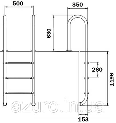 Сходи для басейну Flexinox Muro Electropolished (4 сходинки), AISI-316, фото 1
