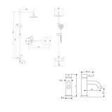 Комплект змішувачів Lidz Aria Black: Душова система LDARI1031BLA43370 + Змішувач для раковини, фото 2