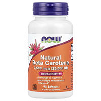 Бета Каротин, 25000 МО, Natural Beta Carotene, Now Foods, 90 гелевих капсул